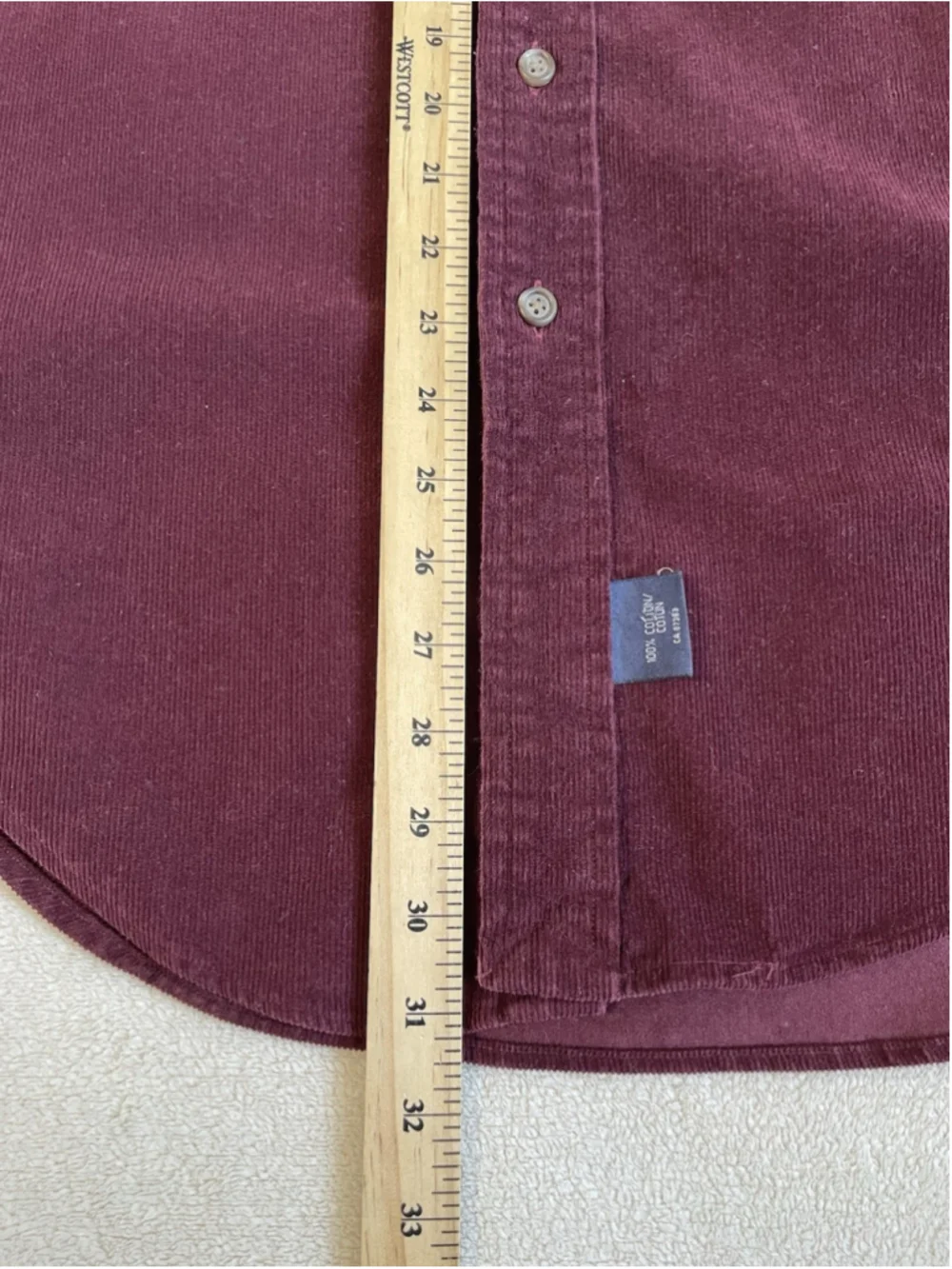 Polo Ralph Lauren Corduroy Shirt Men’s M Red Burgundy Classic Long Sleeve